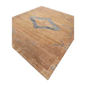 Alfombra de Lana Anudada a Mano AKWL-1876, Diseño de Medallón en Tonos Rojo Tomillo y Naranja, para Entrada del Hogar, Rectangular 9x12, Abstracta, Hecha a Mano por Artista - Product Image 2