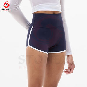 กางเกงขาสั้นเอวสูงสำหรับผู้หญิงกางเกงขาสั้นวิ่งเล่นโยคะผ้าสแปนเด็กซ์ถักโลโก้ออกแบบได้ตามต้องการ - Product Image 6