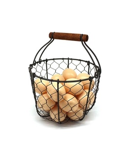 Indian Stylish Handmade <b>Egg</b> Wire Basket New Arrival Home Kitchen Ware Basket Black Color <b>Eco</b> Friendly <b>Egg</b> Wire Basket - Product Image 1