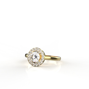 Avarta Jewellery 50 Cents Halo Solitaire Bague - Product Image 3