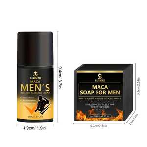 Set de Jabón Corporal Maca para Hombre 100g, Jabón Artesanal 50ml, Loción Reafirmante Sin Alcohol con Aceite de Jojoba y Aroma a Lluvia de Eucalipto para Piel Sensible - Product Image 5