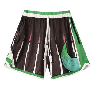 Pantalones cortos de baloncesto de malla 100% para adultos y jóvenes, ropa de entrenamiento deportivo estampada, transpirable y cómoda, precio al por mayor - Product Image 5