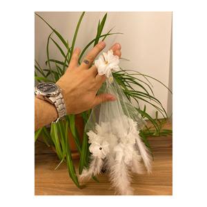 Elegante abito bianco da sposa henna promessa fan e fazzoletto da accessori