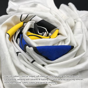 100% riutilizzato laboratorio marino uso bianco cotone stracci assorbente 50 libbre 100 stracci di cotone per pittori industriali - Product Image 3