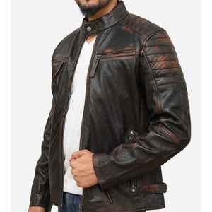 Chaquetas de cuero de temporada de invierno para hombre, chaquetas de hombre con cuello levantado a prueba de viento y ligeras, ropa informal con chaqueta de lona para hombre - Product Image 5
