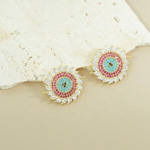 Bijoux fantaisie en laiton avec zircone cubique, connecteurs en forme d'ancre, de palmier, de fleurs et de cœur, breloques pour bracelets, fabrication de bijoux - Product Image 3