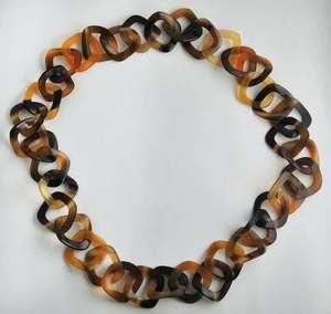 Collar de Cuerno de Búfalo Ecológico Personalizable para Mujer, Pulido con Cadena de Perlas de Diamante, Joyería Natural para Chicas - Product Image 2