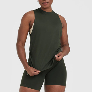 Débardeur d'entraînement sans manches Muscle Fit pour hommes avec logo personnalisé bon marché d'usine Débardeur uni 100% coton pour hommes - Product Image 2