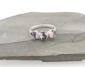 แหวนพลอย tanzanite สำหรับผู้ชายทำด้วยมือชุบเงินเครื่องประดับหินสำหรับงานเลี้ยงขายส่งคริสตัล - Product Image 2