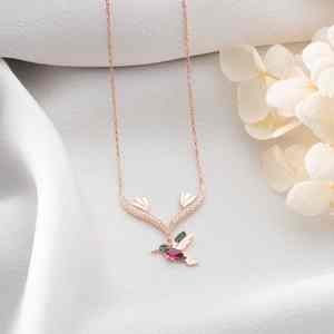 Collier pendentif en moissanite oiseau colibri délicat pour femmes, argent 925 plaqué or, bijoux minimalistes de la nature, mode, oiseau charmant - Product Image 3