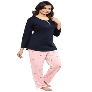 T-shirt 2 pièces à manches courtes pour femmes de taille supérieure pyjama imprimé intégral vêtements de nuit légers à séchage rapide taille élastique thermique - Product Image 5
