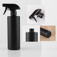 Bouteille pulvérisateur à gâchette en plastique PET noir mat de 500 ml (17 oz) en gros, rechargeable, vide, pour nettoyant, eau, cheveux, Vietnam Pavico ISO 9001