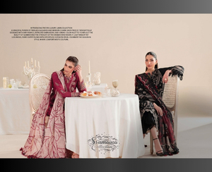 Jazmin présente Iris brodé luxe Eid Lawn SS'25 Anarkali par Ssumaira Collection vêtements de luxe indiens et pakistanais - Product Image 3