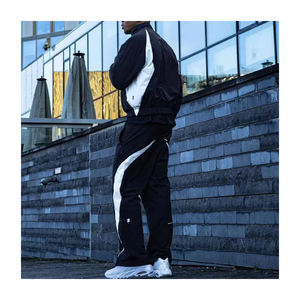 Conjuntos personalizados de dos piezas de algodón de rizo francés con capucha y pantalones de chándal de gran tamaño 3D para estampado de hojaldre sin cordón Flare Sudadera con capucha y chándal - Product Image 2