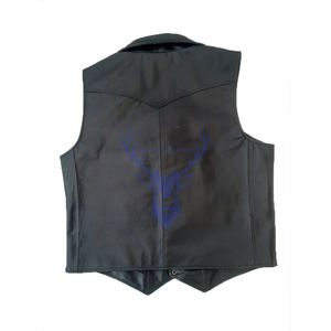 เสื้อกั๊กหนังน้ำหนักเบาเข้ารูปมีสไตล์สำหรับผู้ชายกันลมเสื้อกั๊กฤดูหนาวใส่กลับด้านได้และระบายอากาศได้ดีมีกระดุมตกแต่ง - Product Image 4