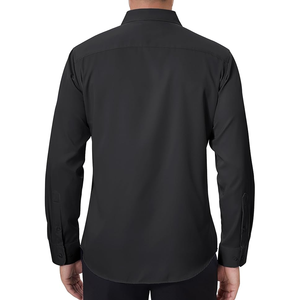 Camisa Formal de manga larga elástica sin arrugas para hombre, camisas de vestir de algodón, camisas informales de negocios sólidas con botones - Product Image 3