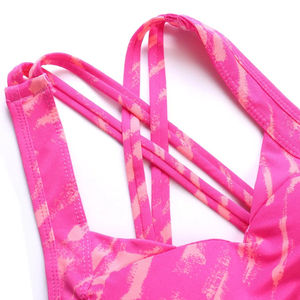 Sujetadores deportivos de nailon 100% sin costuras con soporte alto y sublimación personalizada, estampado frontal, transpirables y elásticos, suministro OEM al por mayor - Product Image 3