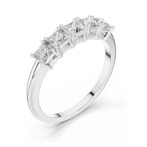 Bague en diamant de laboratoire taille princesse 0,65 CT pour femme, clarté VVS-VS EF, or 18 carats, 14 carats, 10 carats et argent 925, rose, jaune, blanc - Product Image 4