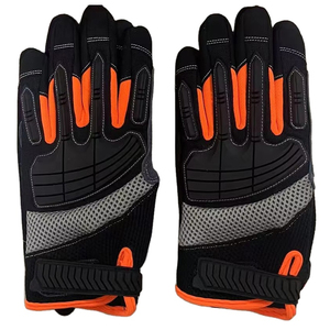 Gants de travail en cuir TPE confortables et respirants anti-vibration avec doigts et rembourrage de paume pour hommes Gants de sécurité réduisant les impacts - Product Image 1