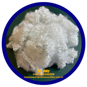 Flocons PET 3D HCS blanc creux conjugué siliconé Vikohasan fibre de polyester discontinue filature certifié GRS ignifuge - Product Image 6