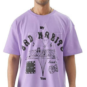 Cómoda Camiseta estampada de gran tamaño antiarrugas 100% algodón camiseta personalizada para hombres al por mayor Camisetas estampadas de gran tamaño para hombres - Product Image 6