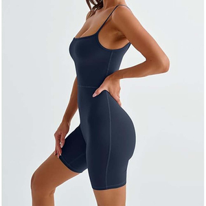 จั๊มสูทชิ้นเดียวของผู้หญิงชุดออกกำลังกายรัดรูปสายรัดคอตัวยูสำหรับลูกค้าต้องการฤดูร้อนลำลอง - Product Image 3