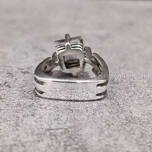 Bague pour femme en argent sterling 925, pierre précieuse améthyste naturelle antique, pierre de naissance de février, bague cocktail, bijoux faits à la main - Product Image 6