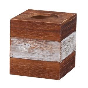 Caja de pañuelos de madera hecha a mano, la mejor cubierta de pañuelos decorativa más vendida, caja de pañuelos elegante de madera con forma cuadrada - Product Image 1