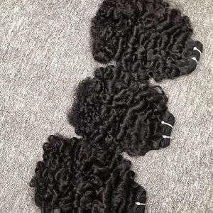 Vente en gros 1B couleur birmane bouclée 100% vierge non traitée HD dentelle fermeture Machine Double trame 100g Bundle extensions de cheveux humains - Product Image 6