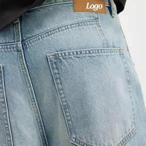 Pantalones Vaqueros Holgados de Pierna Ancha para Hombre, Estilo Urbano, Otoño, Detalle de Bordado, Botones, Letras - Product Image 5