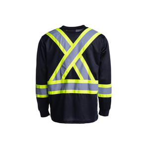 2025 camisa de manga larga personalizable Hi Vis para hombres 100% algodón transpirable reflectante Top último con logotipo personalizable - Product Image 4