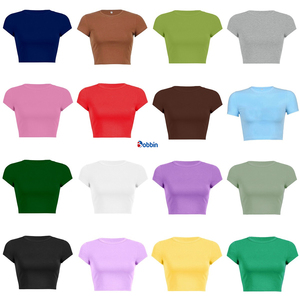 Camisetas Nuevas para Mujer, Camisetas Cortas Estampadas de Verano, Camisetas de Algodón Lisas con Gráficos, Camisetas Cortas de Manga Corta con Cuello Redondo para Mujer - Product Image 6