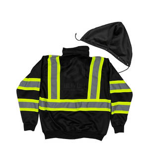 Sudadera con capucha reflectante de seguridad laboral antibacteriana de microfibra para hombre hecha a medida de fábrica - Product Image 3