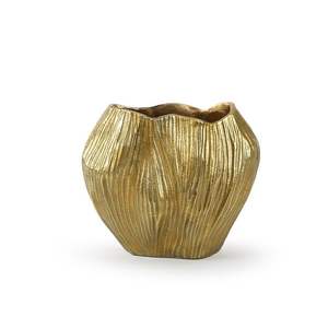 Magnifique vase à fleurs décoratif en aluminium plaqué or au design moderne, accessoire décoratif pour la maison et les mariages, Inde - Product Image 4