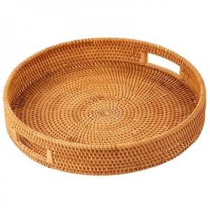 Best Selling Rattan Tray Tea Serving Tray Vintage Shape Customized Style Dining Color Feature Restaurant Hotel Home Gift Item - Product Image 1