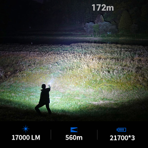 Zerobeam F50 sạc LED Torch IPX8 không thấm nước 17000 lumens 560m chùm khoảng cách xách tay sáng đèn pin cho cắm trại - Product Image 3