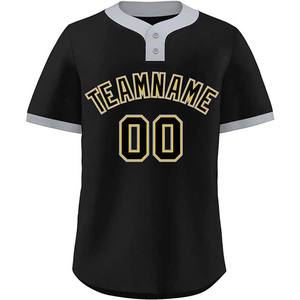Manches courtes personnalisé nom de l'équipe broderie imprimé haute qualité vêtements de sport Baseball et Softball porter Jersey bouton chemises adultes - Product Image 5