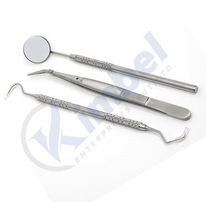 Le kit d'hygiène buccale dentaire en acier inoxydable de haute qualité 3 pièces comprend une sonde de pince à épiler miroir - Product Image 5