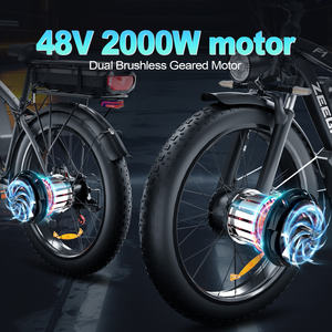 Bicicleta Eléctrica de Montaña Híbrida con Doble <span class=keywords><strong>Motor</strong></span> de 2000w, Baterías Dobles de 48V 22.4AH y Cuadro de Aleación de Aluminio - Product Image 2