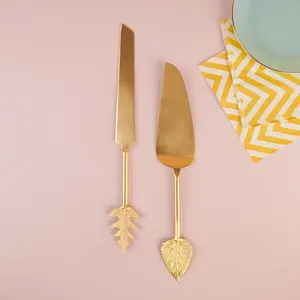 Elegante Servidor de Pastel de Acero Inoxidable de Diseño, Juego de Espátula y Cuchillo para Servir Postres con Acabado de Cobre al por Mayor para Restaurante, Hotel - Product Image 2