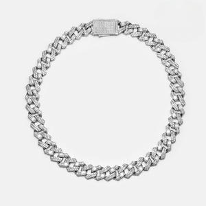 Pulsera de cadena cubana de diamante completo de 14mm para mujer, collar de joyería fina de eslabones cubanos de CZ helado Chapado en plata - Product Image 3