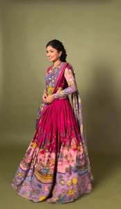 Nueva excelente calidad Lehenga Choli Kalam Kari impreso indio Bollywood boda fiesta pakistaní desgaste listo para usar - Product Image 4