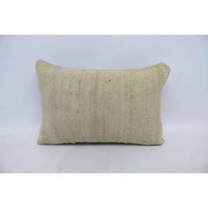 16x24 Beige Wool Kantha Patchwork Pillow Luxury Rustic Floral Vintage Fluffy Woven Throw Pillow for Bedding Floor <b>18x18</b> Square - Product Image 1