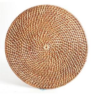 Unique Natural <b>Rattan</b> <b>Placemat</b>, Wicker Floral Plate Charger, Handmade Gift Handicrafts round <b>rattan</b> <b>placemats</b> - Product Image 1
