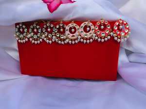 Rajasthani Meenakari Kundan pendiente para dama de honor Favor regalo para novia Jaipuri Jhumke oreja pendientes de alambre para niña - Product Image 3