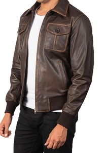 Best Selling Vintage Motorcycle <b>Bomber</b> <b>Jacket</b> Stand Collar High Genuine Sheep Skin <b>Leather</b> Oversize Street Wear Men <b>Women</b> Winter - Product Image 2