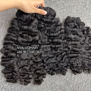 มัดผมลอนดิบแบบไม่ผ่านกระบวนการผมมนุษย์ทำหนังศีรษะเนื้อหยิกเป็น100% เดียวสำหรับผู้บริจาค - Product Image 2