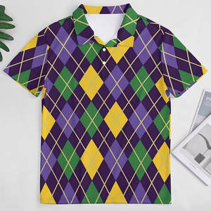 Imprimé personnalisé pour hommes pour T-shirts polo 100% coton bloc de couleur à manches courtes coupe ajustée diverses couleurs tissu tricoté - Product Image 3