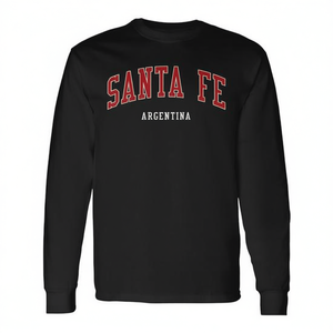 T-shirt a maniche lunghe Santa Fe Argentina stile college vestibilità premium - Product Image 2