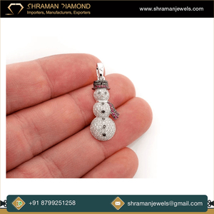 Colliers tendance en or massif 10 carats, pendentif vintage en forme de bonhomme de neige glacé, diamant de laboratoire personnalisé, hip hop unisexe, bijoux fins - Product Image 5